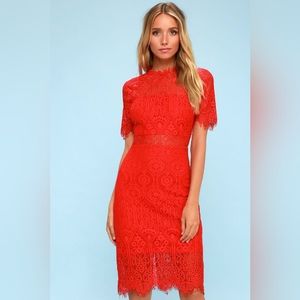 Lulus Remarkable Red Lace Dress